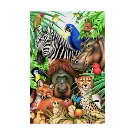 Howard Robinson 'Happy Jungle Portrait' Canvas Art,16x24
